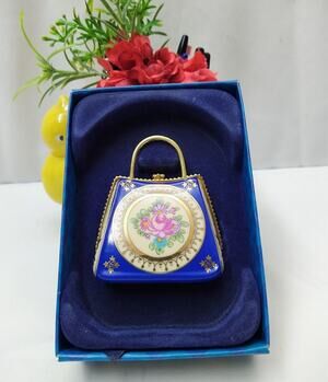 Porcelain Purse 24K Gold Trimmed Hand Painted Classc Collection